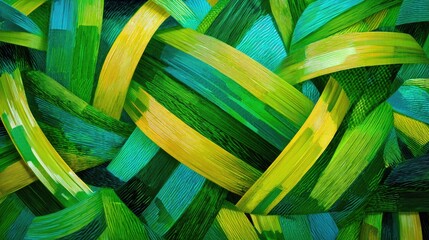 Abstract Geometric Pattern With Green And Yellow Colors