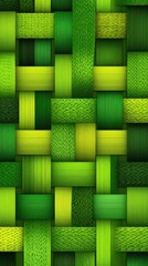 Intricate Woven Pattern With Green And Yellow Tones