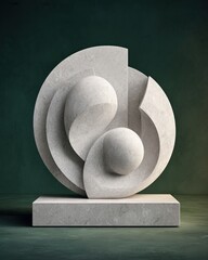 Abstract Stone Sculpture On Dark Background
