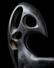 Abstract Black Sculpture Detail