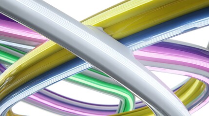 Abstract Colorful Intertwined Lines