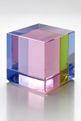 Multicolored Glass Cube