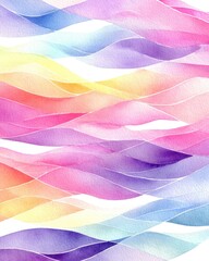 Abstract Watercolor Rainbow Waves Background