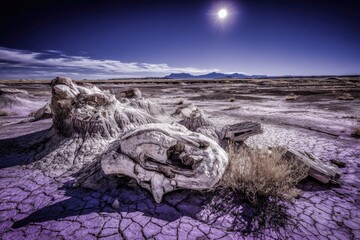 Colorful Desert Landscape At Sunrise