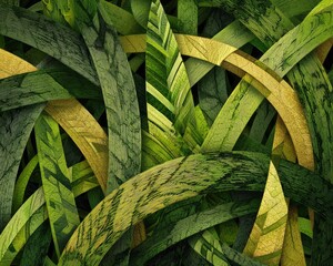 Abstract Green And Yellow Plant Pattern