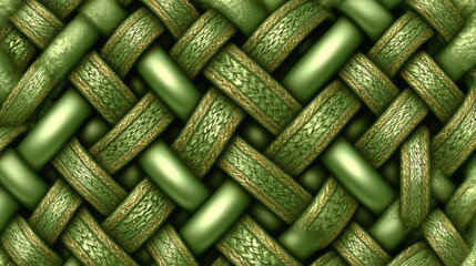 Intricate Woven Green And Gold Pattern
