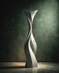Modern Abstract Twisted Vase On Dark Background