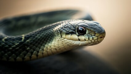 Obraz premium Snake resting warily - blurred background