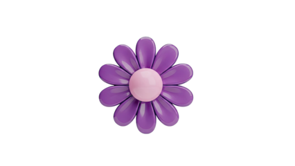 3D Rendered Purple Flower with Pink Center