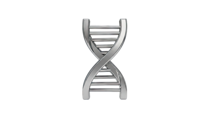 3D Rendering of a Silver DNA Double Helix