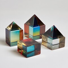 Colorful Crystal Geometric House Figurines