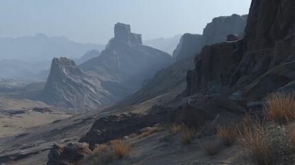 Dramatic Dusty Mountain Landscape