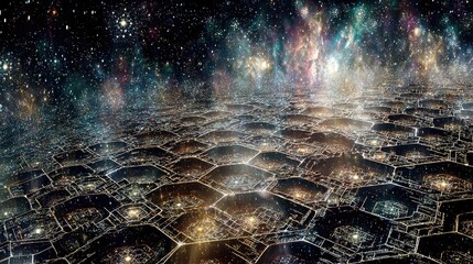 Galactic Cityscape Aerial View