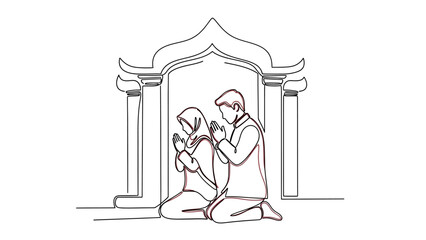 couple praying together in temple
