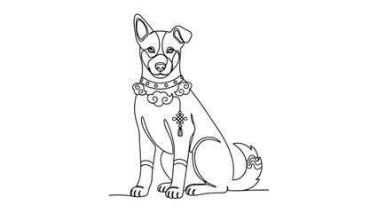 dog sitting with collar and pendant