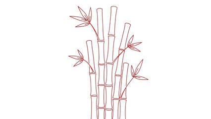 red bamboo illustration
