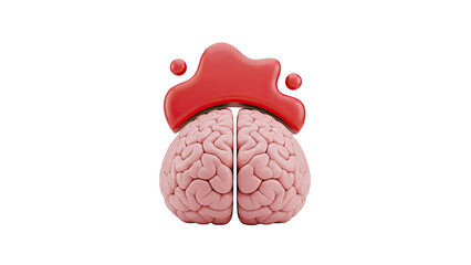 Stylized Brain with Red Blob