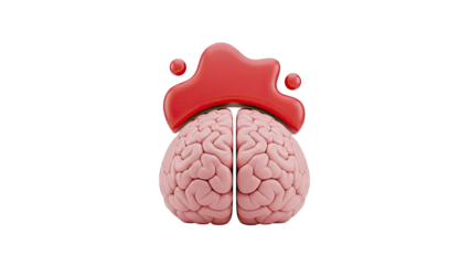 Stylized Brain with Red Blob