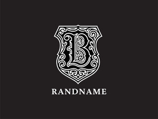 Obraz premium Ornate Crest with Letter B Design.