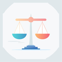 Balance scale illustration conceptual representation of justice equality and fairness