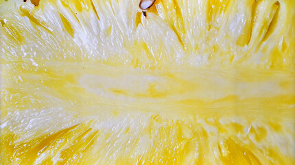 Close up pineapple flesh surface showing natural tropical fruit texture and organic pattern