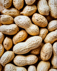 Close up peanuts surface showing natural organic nut texture and plant based food detail