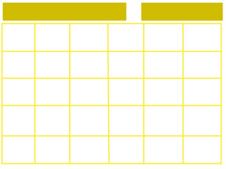 Blank calendar grid in yellow with square shapes. Blank calendar. Vector illustration of the week.