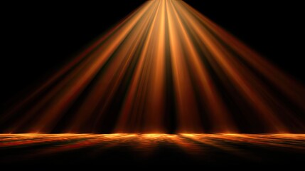 an abstract visual of a spotlight effect in a dark environment with multiple beams of light emanating from a single point at the bottom center