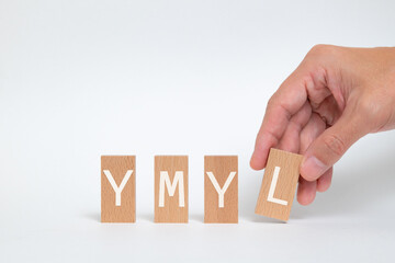 There is wood block with the word YMYL. It is an abbreviation for Your Money or Your Life as eye-catching image.