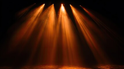 a vertical panorama of a spotlight effect from bright to dark, highlighting beams of light