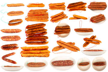 Thai pork sausage isolated on a white background