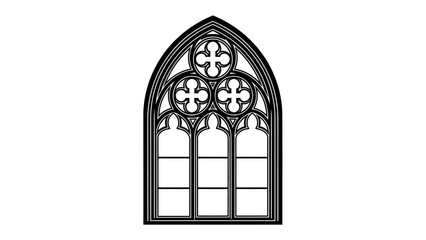 Intricate gothic-style stained glass window featuring ornate tracery and quatrefoil designs in