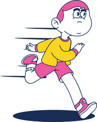 Fototapeta premium little boy running character design