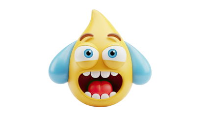 Shocked Yellow Drop Emoji