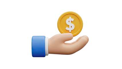 Hand Holding a Gold Dollar Coin