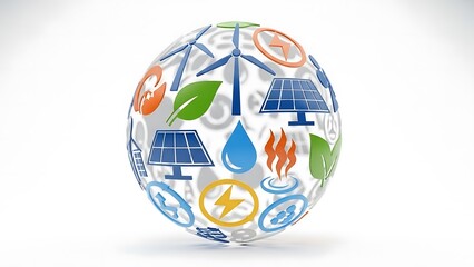 Eco friendly sustainable energy globe icon.