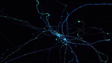 Glowing light trails on a dark background creating unique patterns