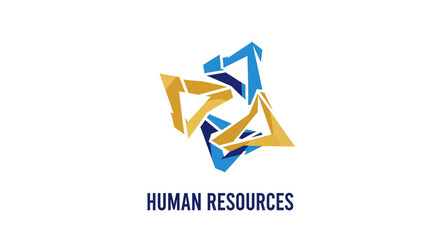 Abstract Geometric Logo Representing Human Resources Within A Modern Business Context