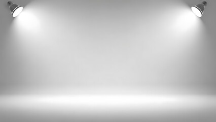 Empty White Stage with Spotlight.