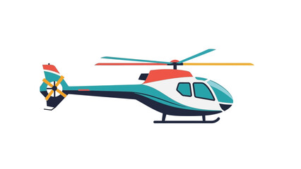 Fototapeta premium Modern colorful helicopter illustration with sleek design and vibrant color accents for aviation