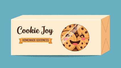 Playful Cookie Joy Box with Homemade Goodness Tag and Cheeky Cookie Illustration