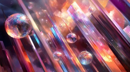 Colorful abstract city in the sky