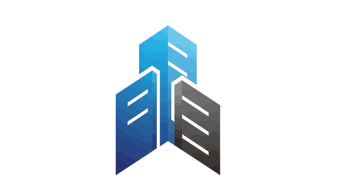 Abstract Geometric Skyscraper Logo Design with a Modern and Minimalist Aesthetic