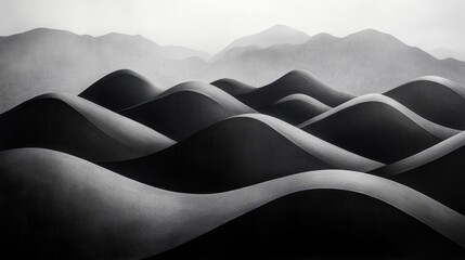 Black and white sand dunes
