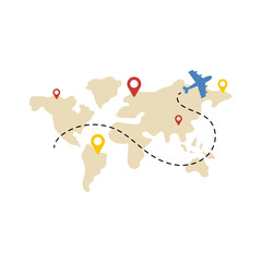 Fototapeta premium World Travel Route