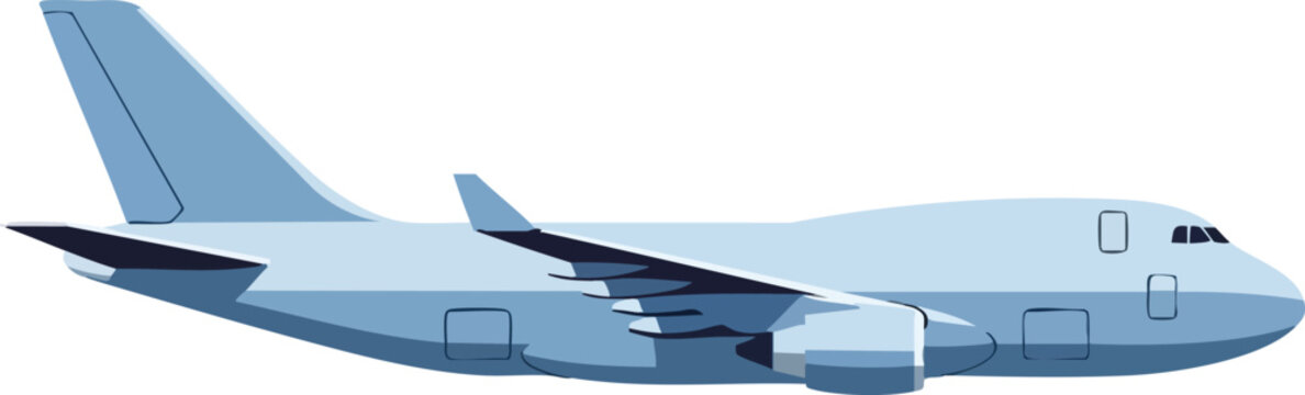 Cargo Aircraft Side View Illustration for Logistics and Transport