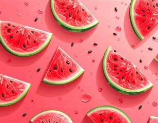 seamless pattern with watermelon