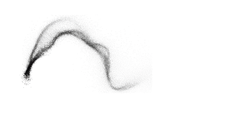Dynamic swirl of ultrafine, semi-transparent gray particles with granular texture on a transparent background, isolated with ample copy space, shadowless studio light, ethereal abstract diffusion