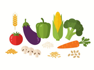 Colorful Array of Fresh Vegetables and Grains A Culinary Harvest Still Life © FRIDA STORE