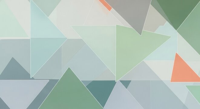 Abstract geometric pattern with pastel triangles and shapes